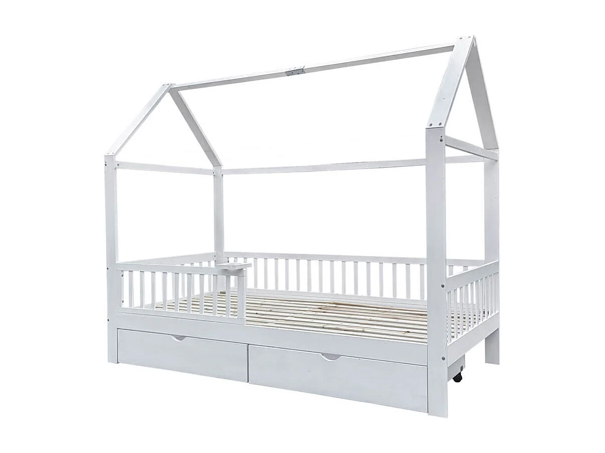 Home Deluxe Lit d'enfant STERNENLAND Blanc Avec tiroirs