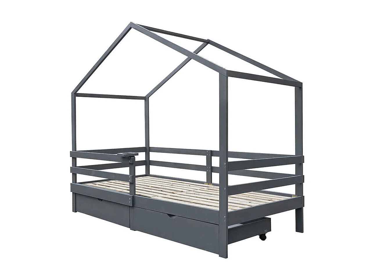 Home Deluxe Lit d'enfant WOLKENLAND Gris Avec tiroirs