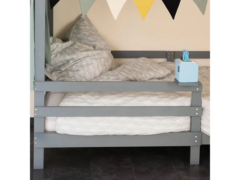 Home Deluxe Lit d'enfant WOLKENLAND Gris Avec tiroirs