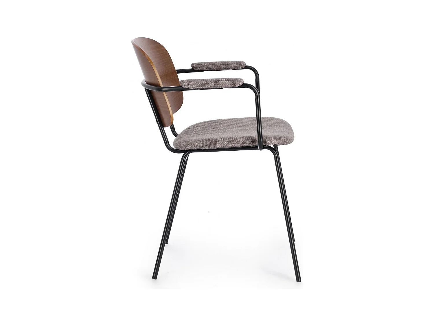 Chaises de salle à manger à accoudoirs bois et tissu (lot de 2) - JADE