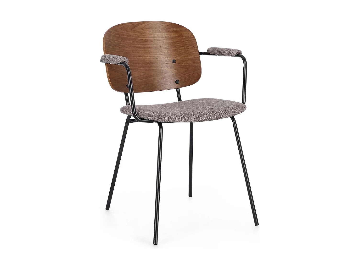 Chaises de salle à manger à accoudoirs bois et tissu (lot de 2) - JADE