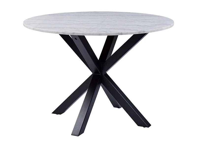 Table à manger ronde en marbre blanc L110 4 personnes - NEIVA