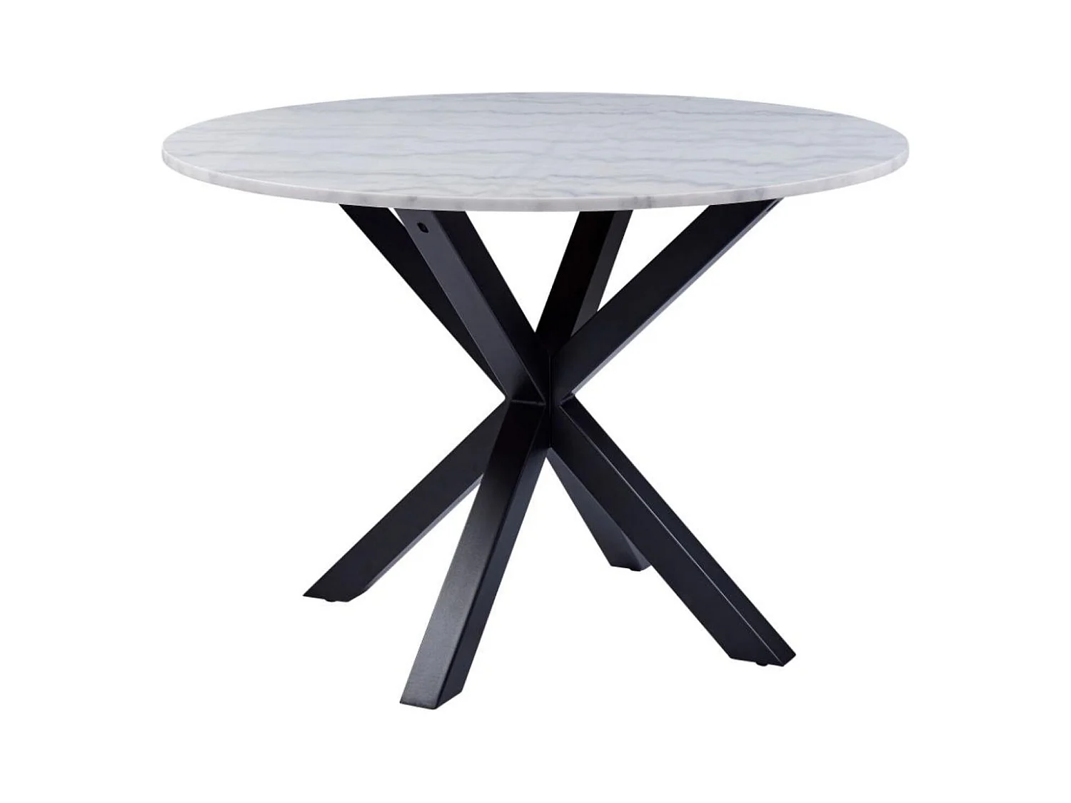 Table à manger ronde en marbre blanc L110 4 personnes - NEIVA