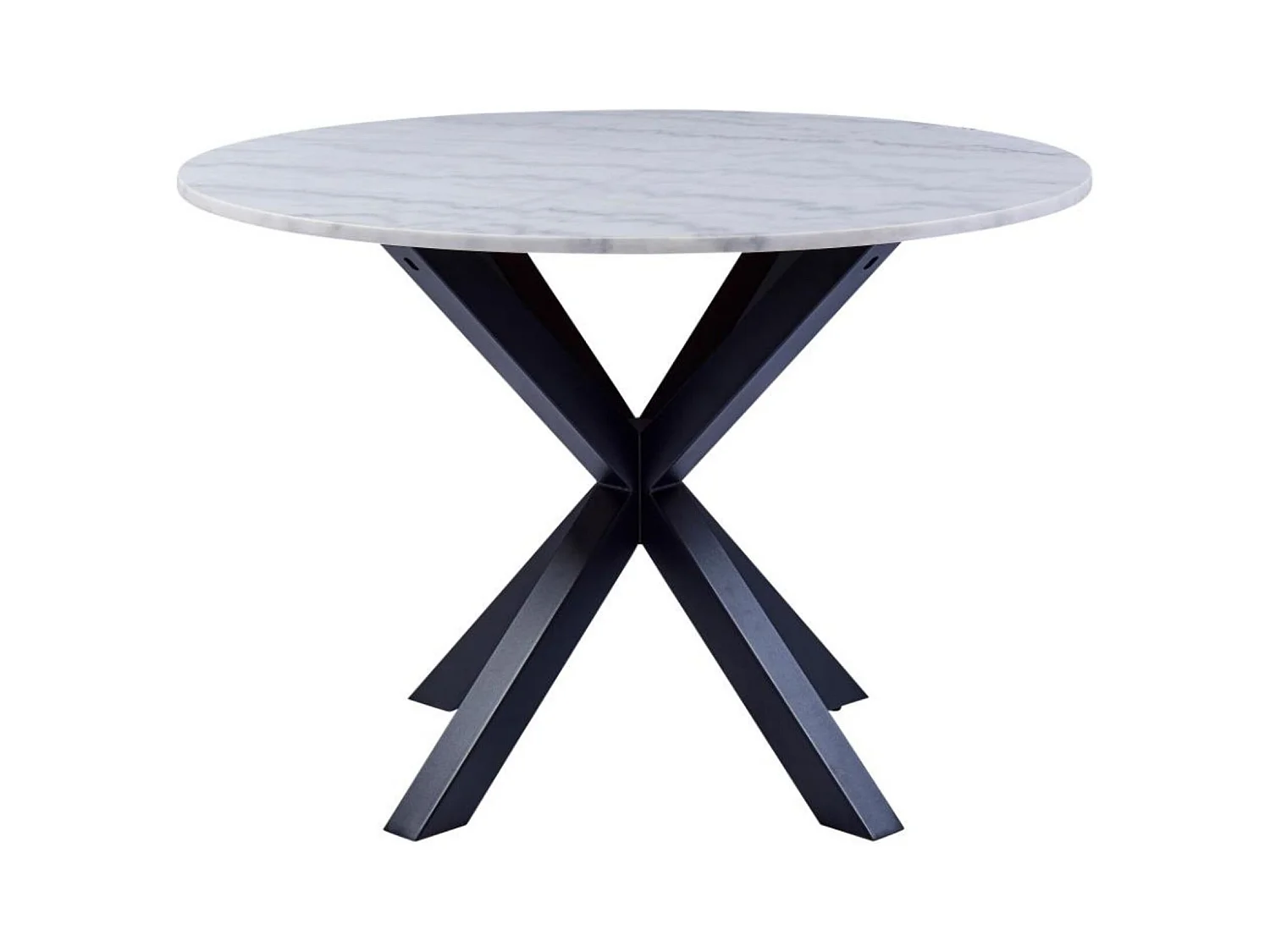 Table à manger ronde en marbre blanc L110 4 personnes - NEIVA