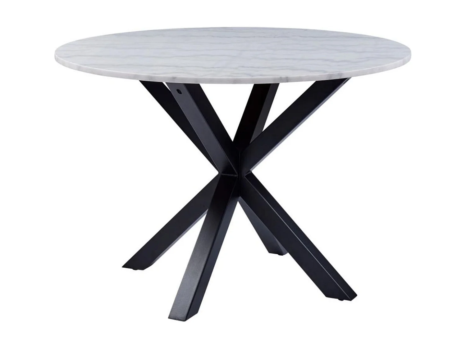 Table à manger ronde en marbre blanc L110 4 personnes - NEIVA