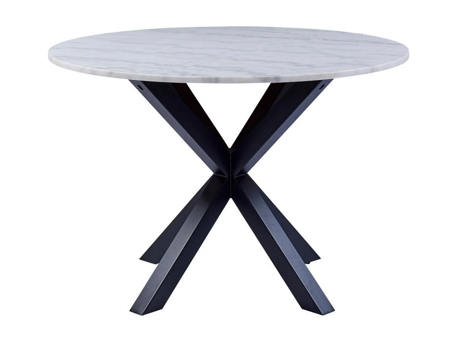 Table à manger ronde en marbre blanc L110 4 personnes - NEIVA