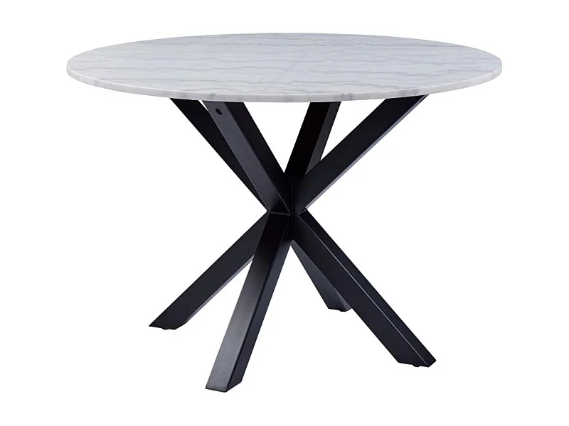 Table à manger ronde en marbre blanc L110 4 personnes - NEIVA