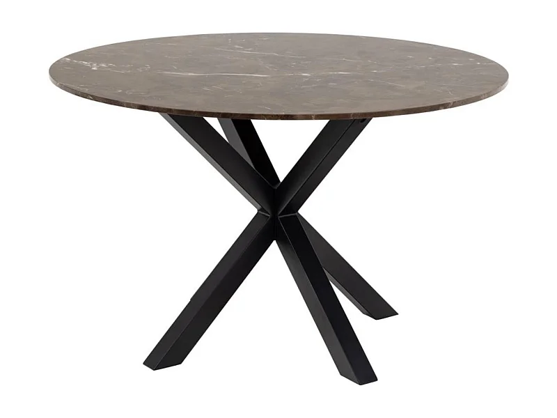 Table à manger ronde en marbre marron L120 6 personnes - NEIVA