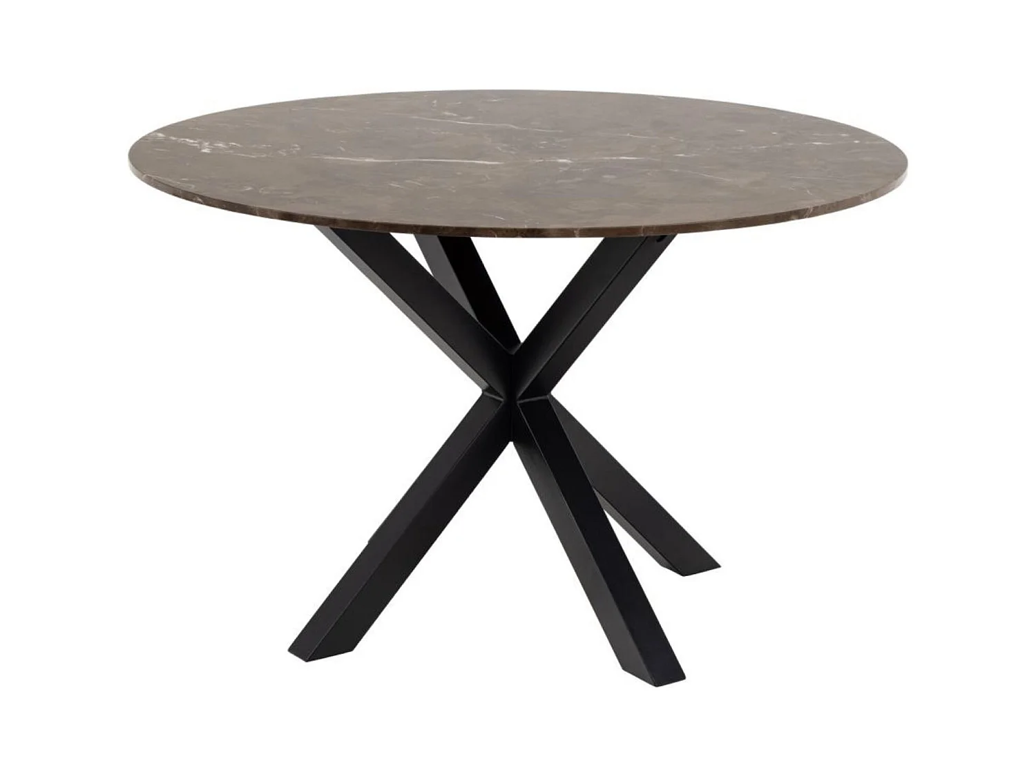 Table à manger ronde en marbre marron L120 6 personnes - NEIVA