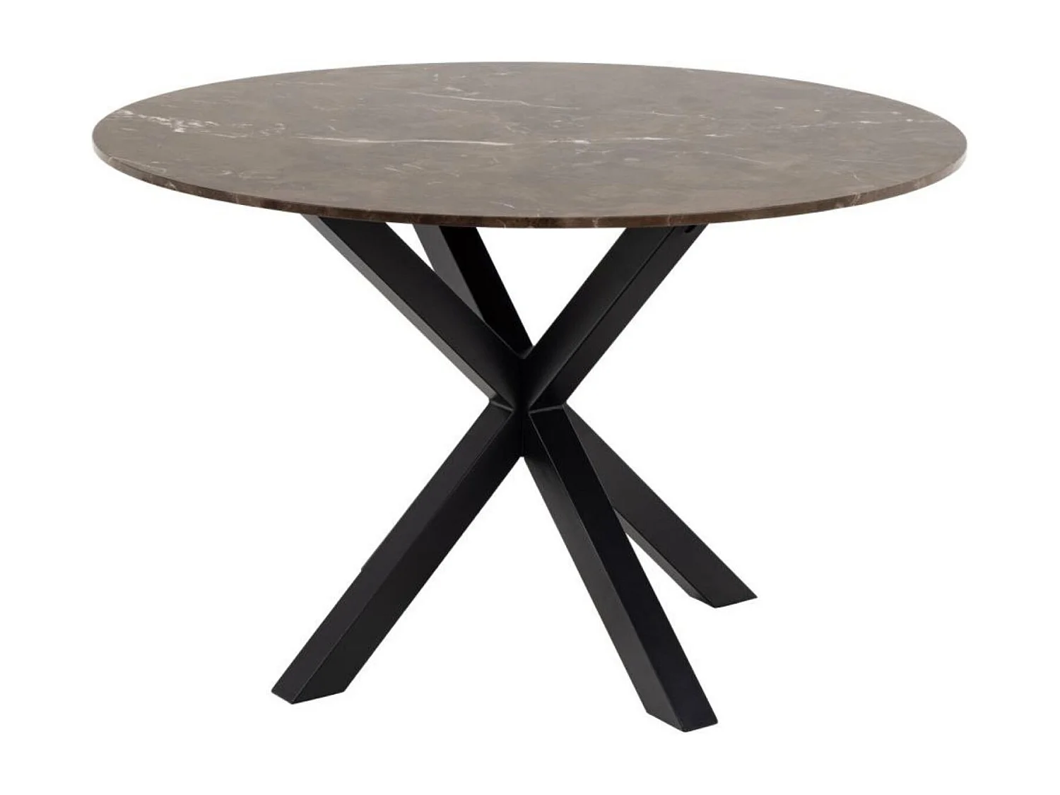 Table à manger ronde en marbre marron L120 6 personnes - NEIVA