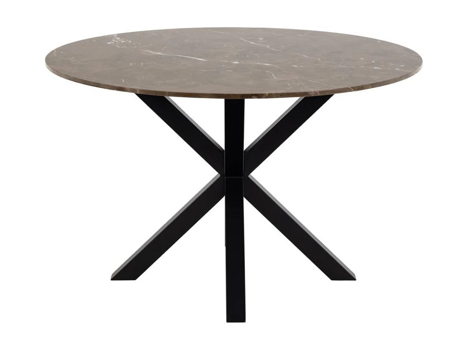 Table à manger ronde en marbre marron L120 6 personnes - NEIVA