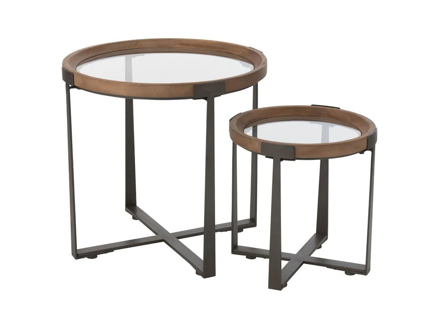 Tables basses gigognes de style industriel D60 (set de 2) - IOWA