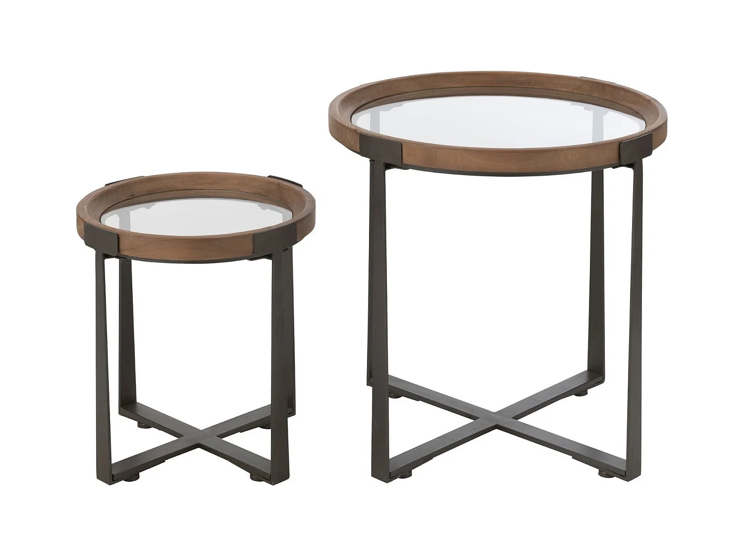 Tables basses gigognes de style industriel D60 (set de 2) - IOWA