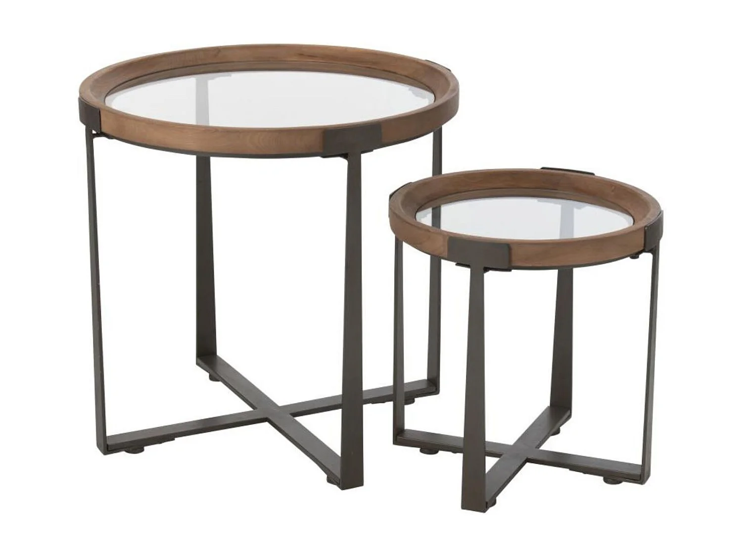 Tables basses gigognes de style industriel D60 (set de 2) - IOWA