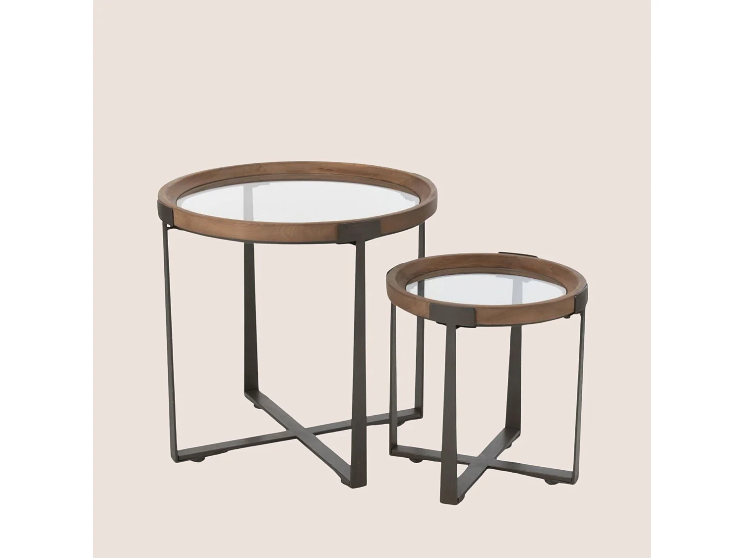 Tables basses gigognes de style industriel D60 (set de 2) - IOWA