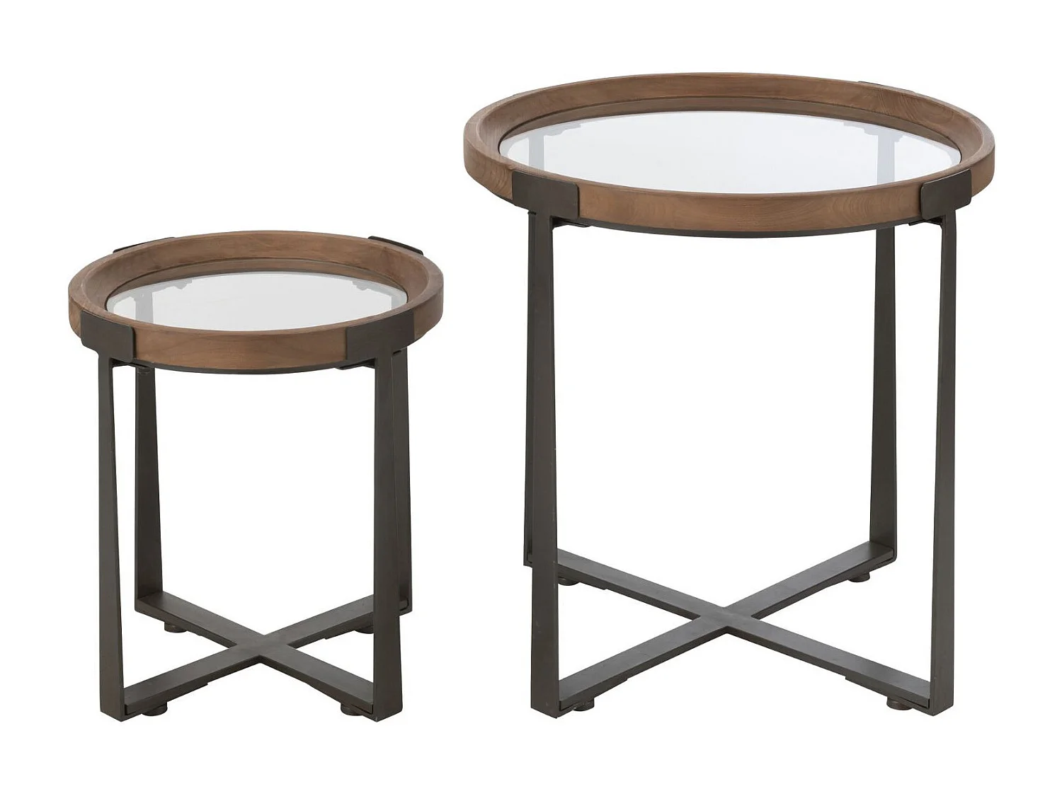 Tables basses gigognes de style industriel D60 (set de 2) - IOWA