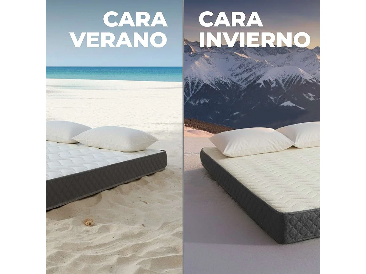 Colchón Viscoelástico 135x190 altura:21cm Mulhacén DualSense Blanco - Nalui