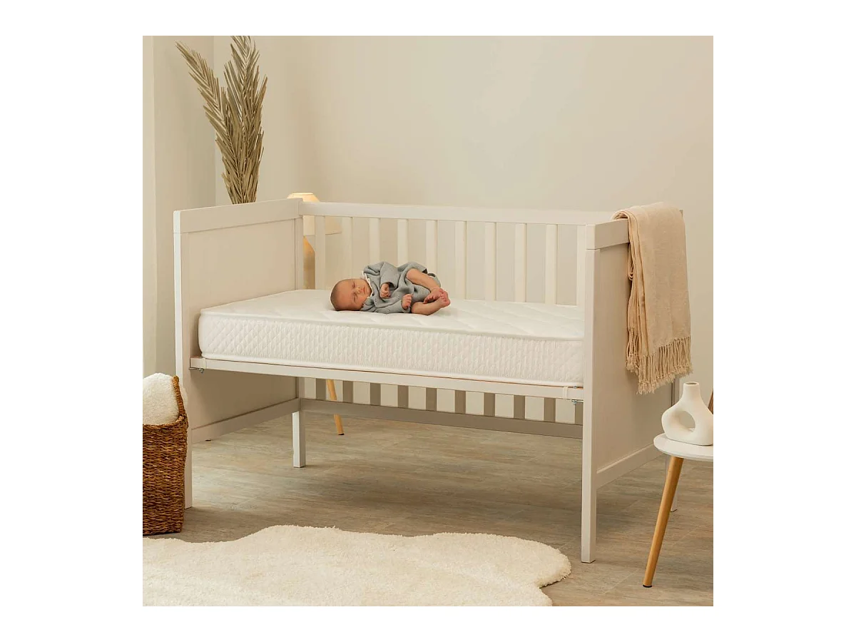 Colchón Cuna 70x140 altura:12cm Baby One Blanco - Nalui
