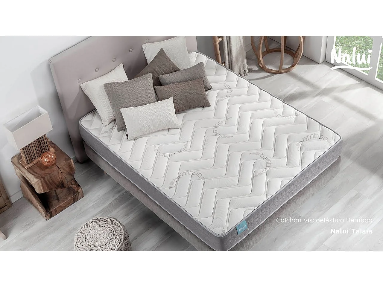 Colchón Viscoelástico 150x190 altura:26cm Talaia Blanco - Nalui