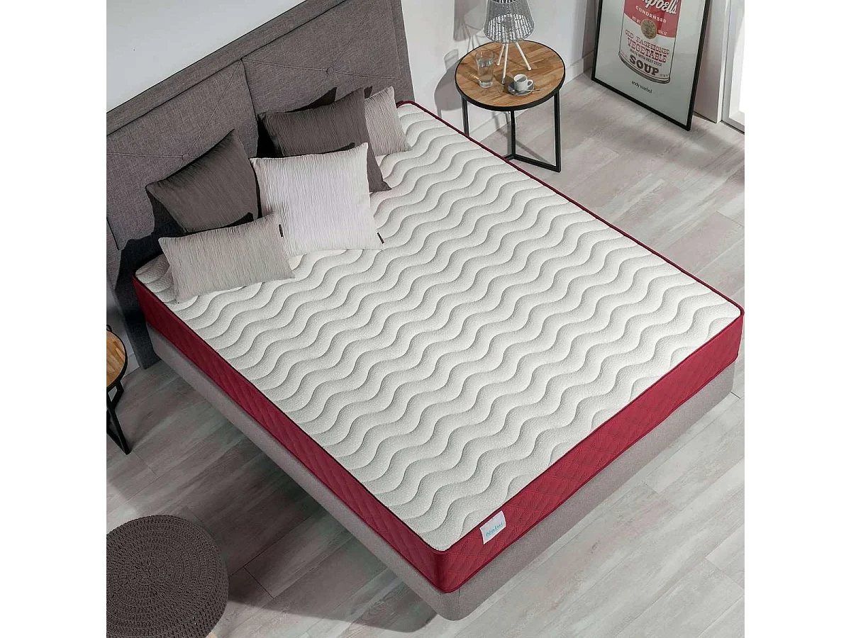 Colchón Viscoelástico 200x200 altura:24cm Gredos Blanco - Nalui