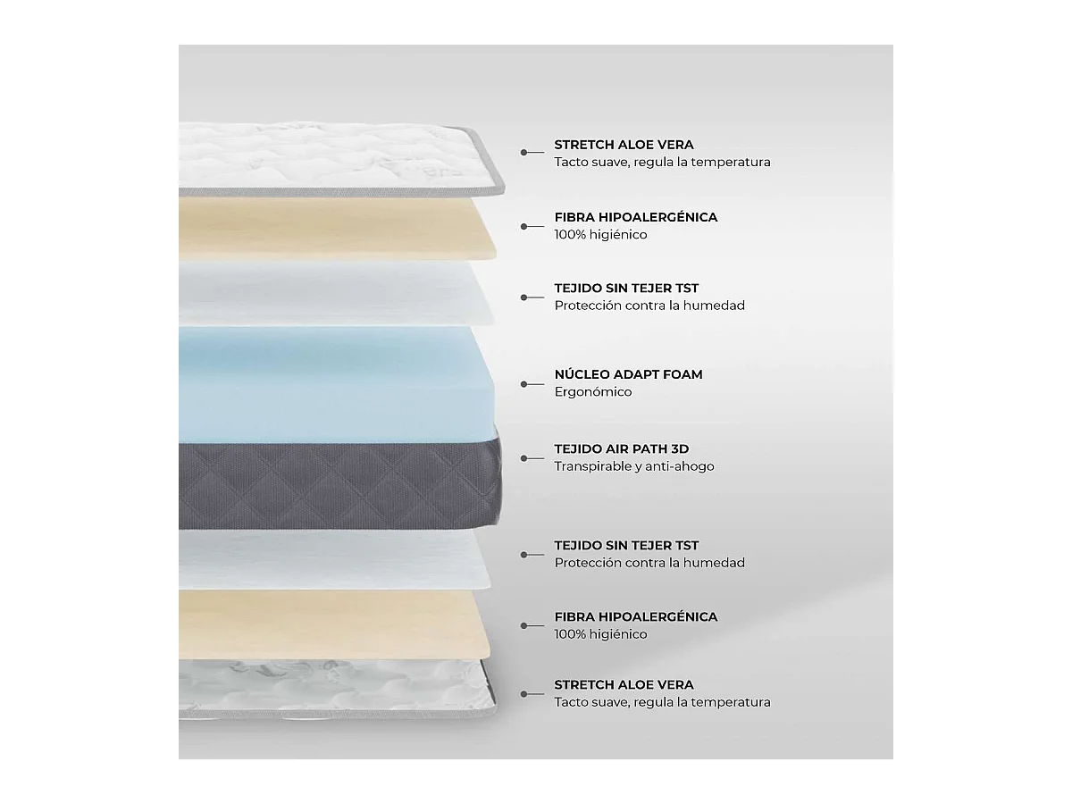 Colchón Cuna 60x120 altura:11cm Baby Dreams Gris - Nalui