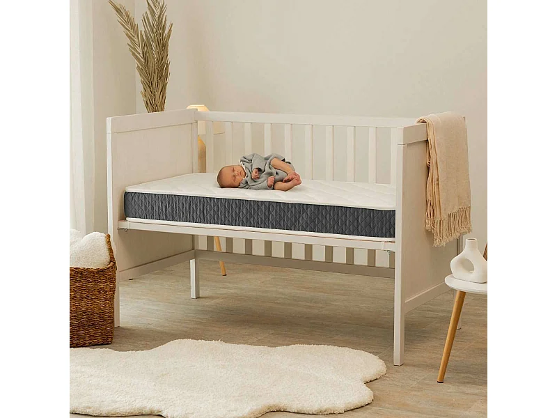 Colchón Cuna 70x140 altura:12cm Baby One gris oscuro - Nalui