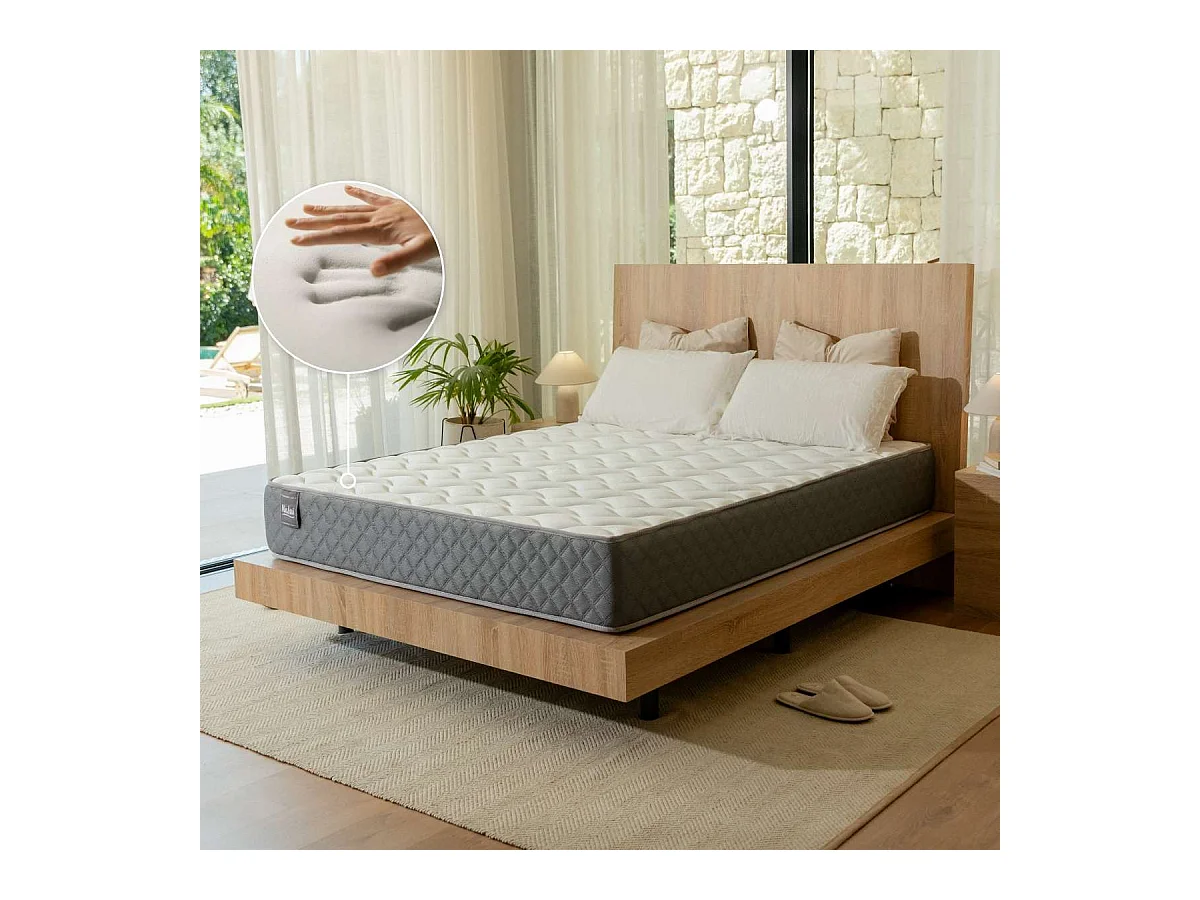 Colchón Viscoelástico 140x200 altura:26cm Mulhacén DualSense Gris - Nalui