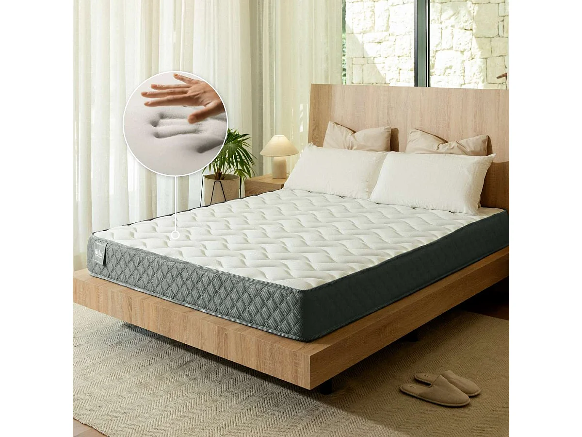 Colchón Viscoelástico 150x200 altura:21cm Mulhacén DualSense Blanco - Nalui