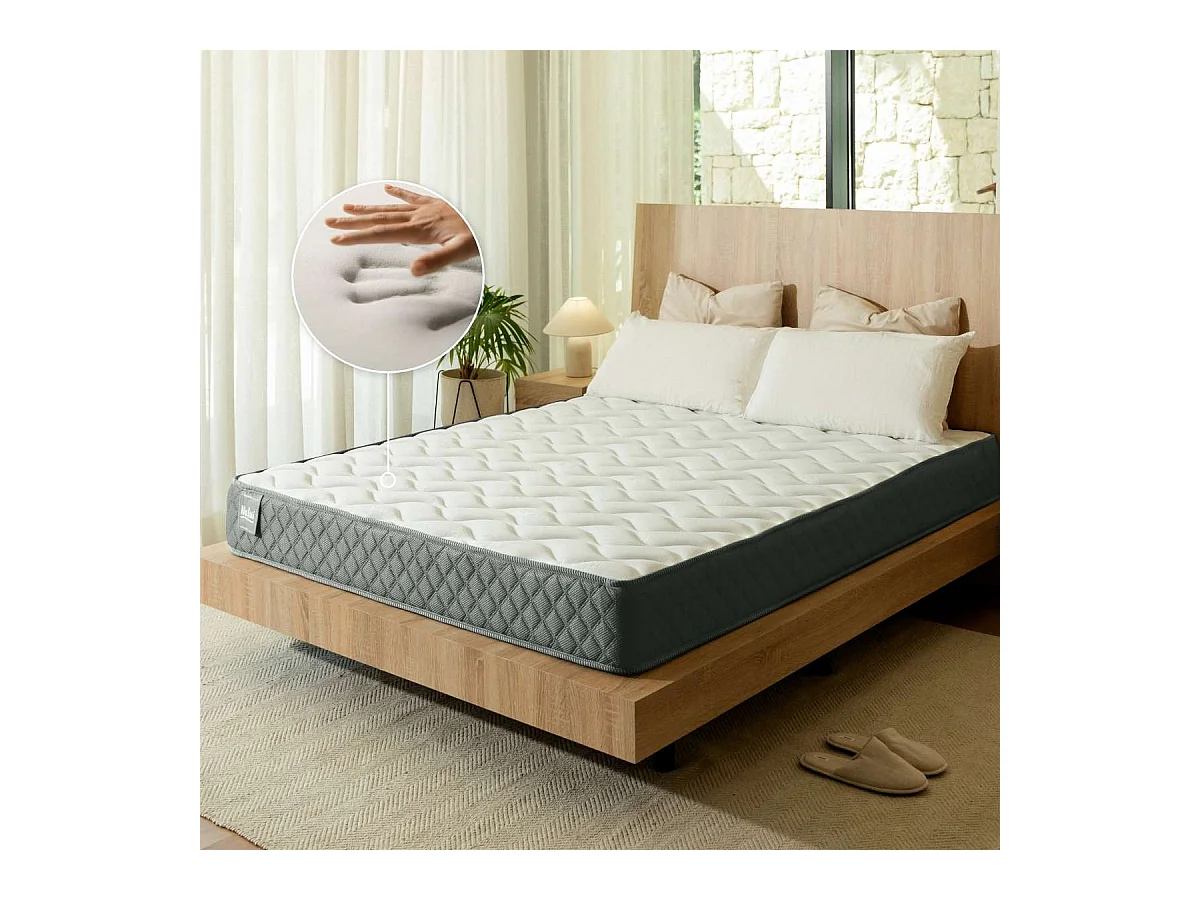 Colchón Viscoelástico 120x200 altura:15cm Mulhacén DualSense Gris - Nalui