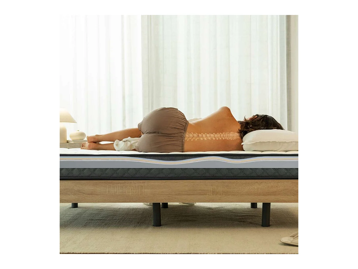 Colchón Viscoelástico 180x200 altura:15cm Mulhacén DualSense Gris - Nalui