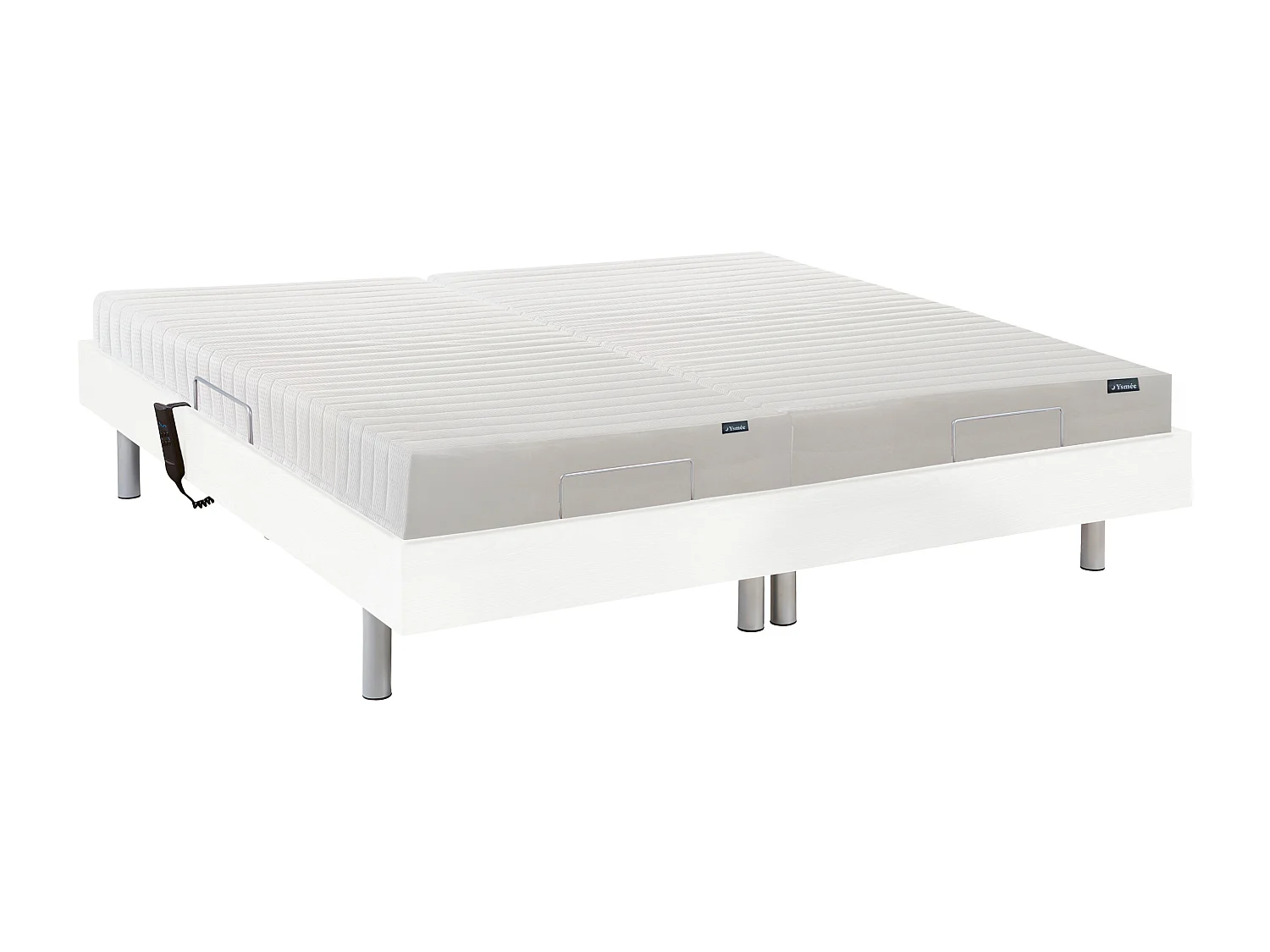 Letto relax elettrico sole sospensioni materasso accoglienza Lattice  2x80x200cm  Bianco - ETHER di YSMÉE