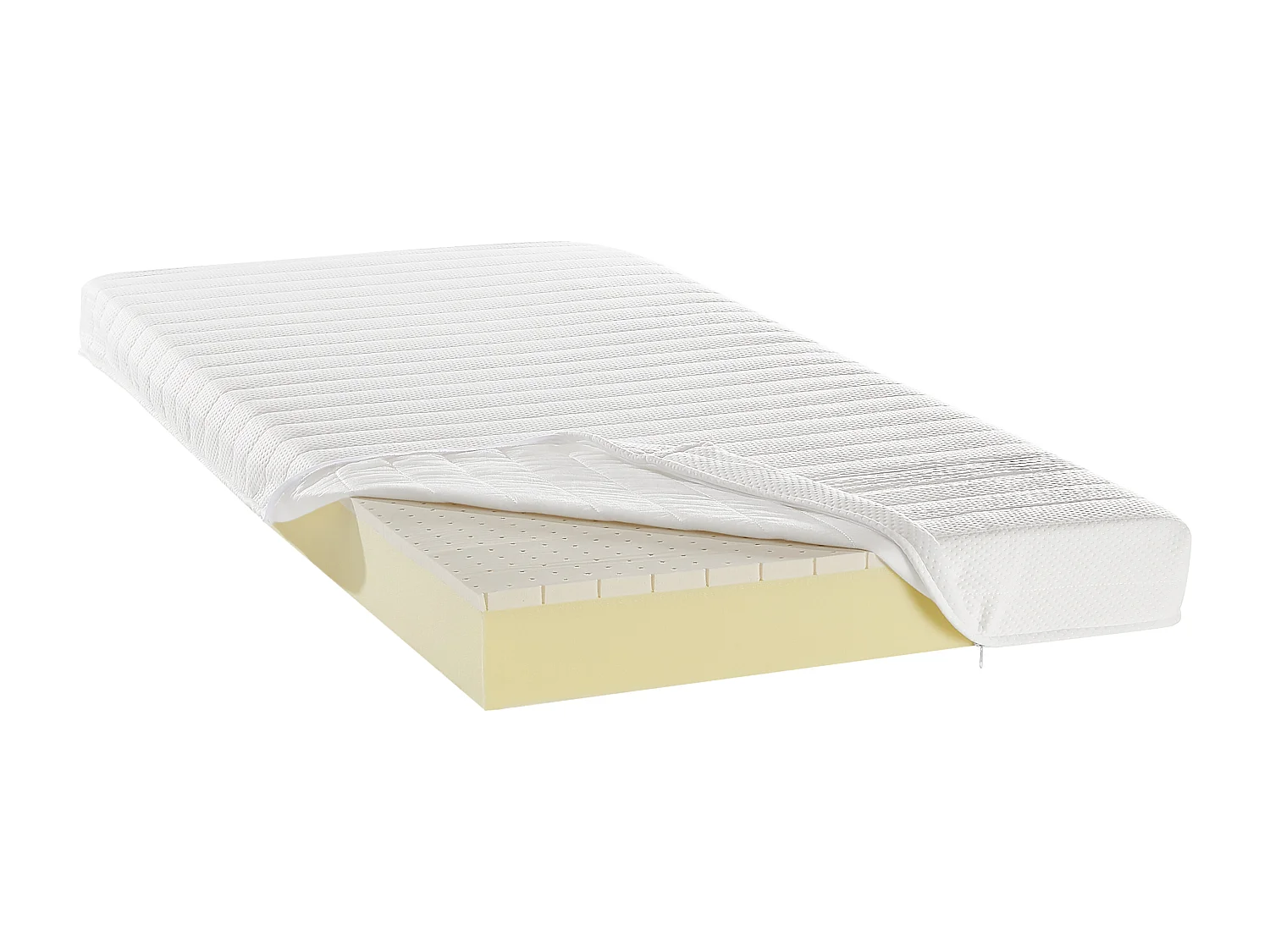 Elektrisch relaxbed met latex matras - 2 x 70 x 190 cm - Licht naturel - ETHER van DREAMEA
