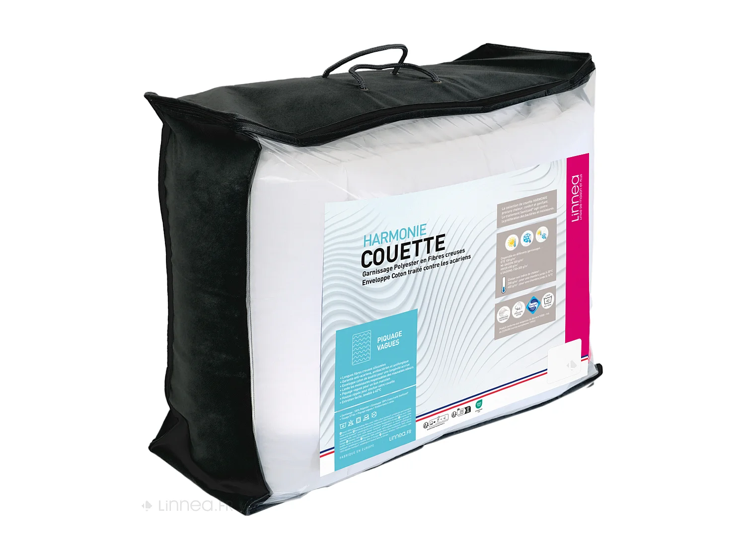 Couette hiver 240x220 cm HARMONIE garnissage fibre polyester 450 g/m2