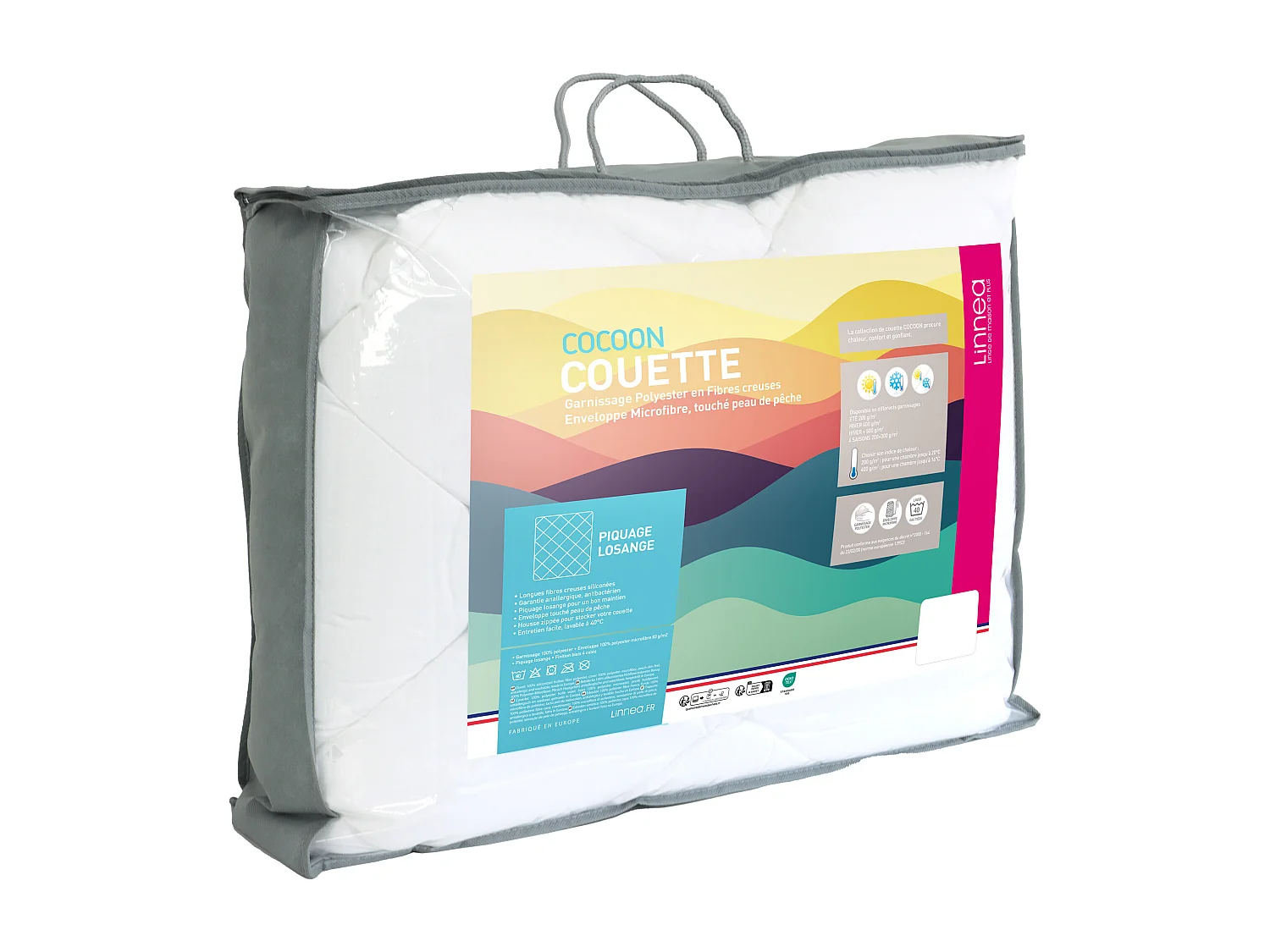 Couette hiver 140x200 cm COCOON garnissage fibre polyester 500 g/m2