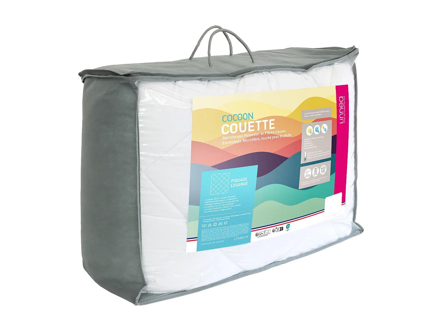 Couette hiver 200x200 cm COCOON garnissage fibre polyester 500 g/m2