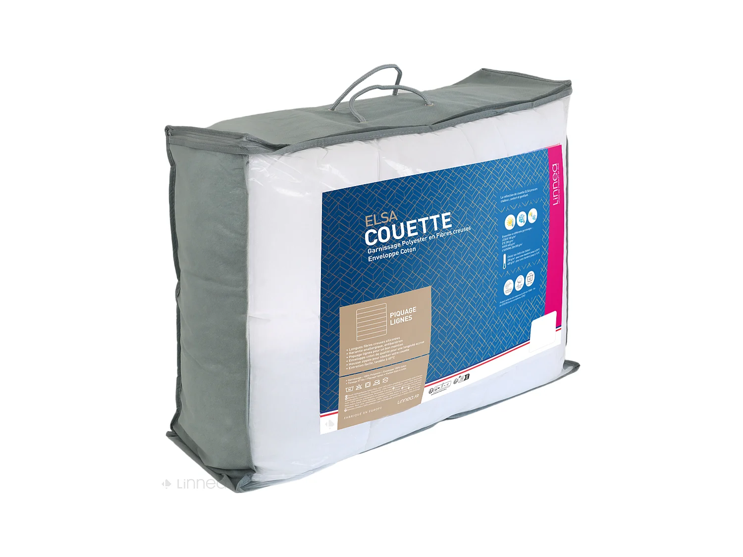 Couette 240x220 cm été ELSA garnissage fibre polyester 200 g/m2