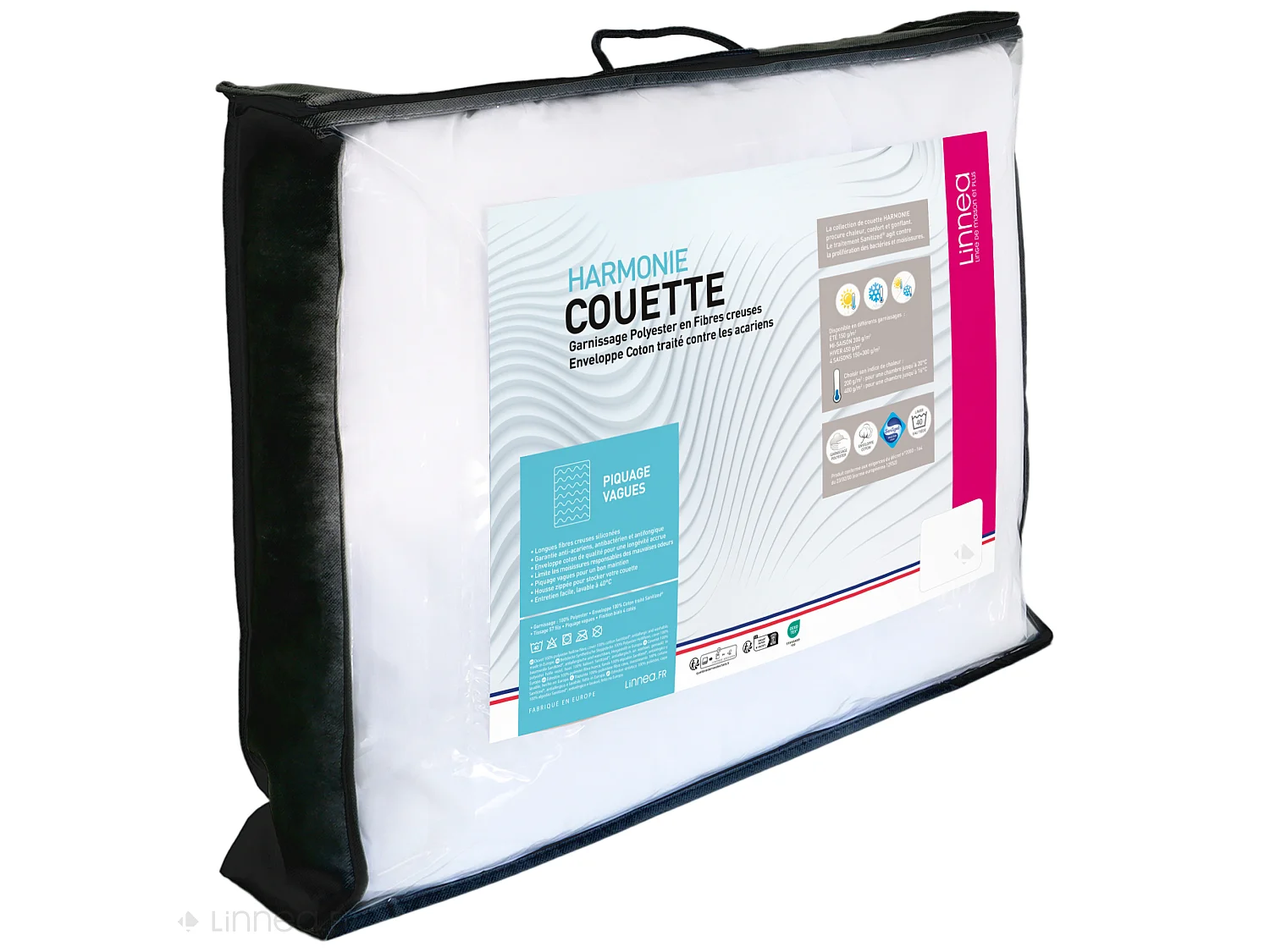 Couette été 140x200 cm HARMONIE garnissage fibre polyester 150 g/m2