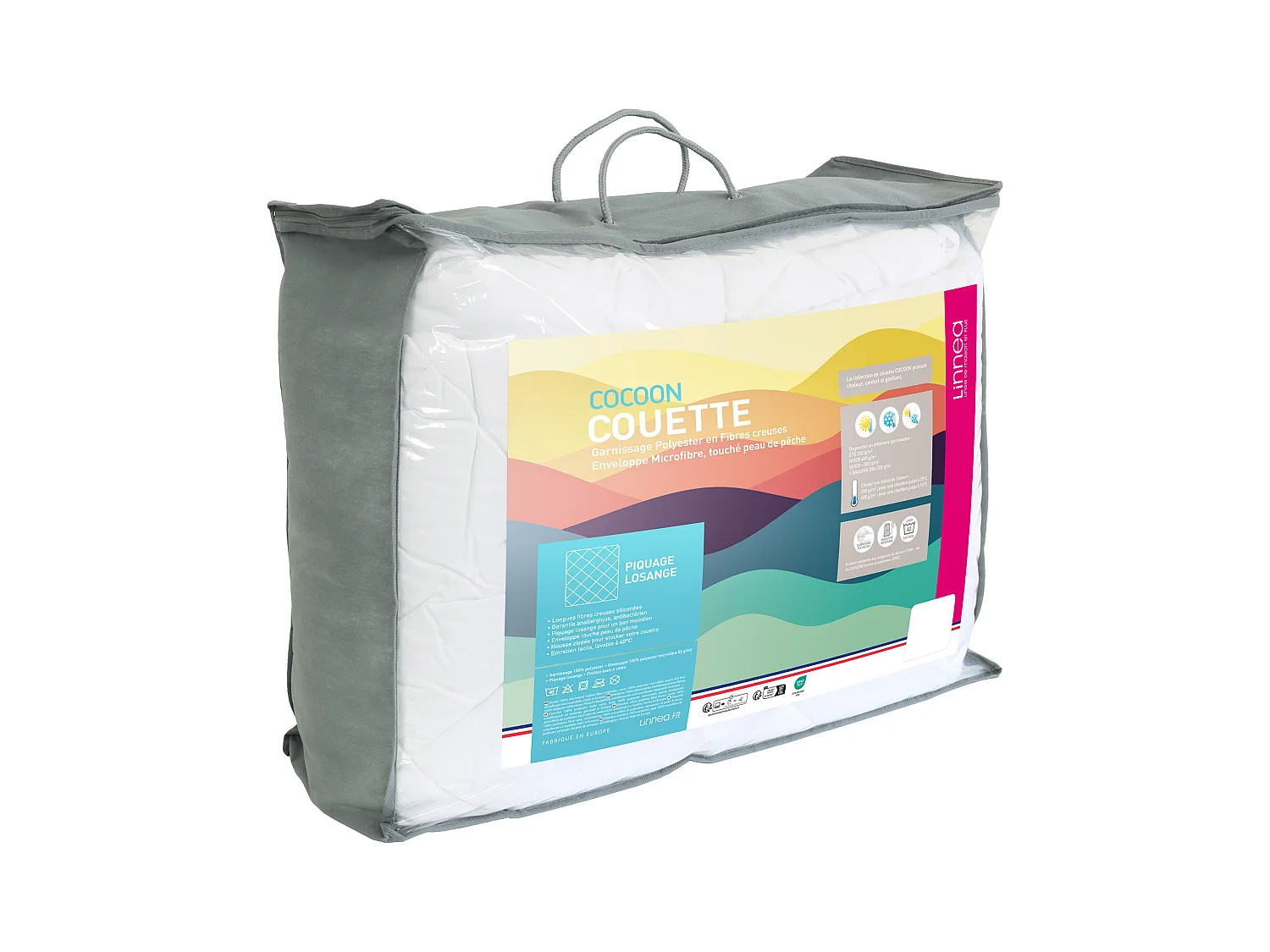 Couette été 260x240 cm COCOON garnissage fibre polyester 200 g/m2