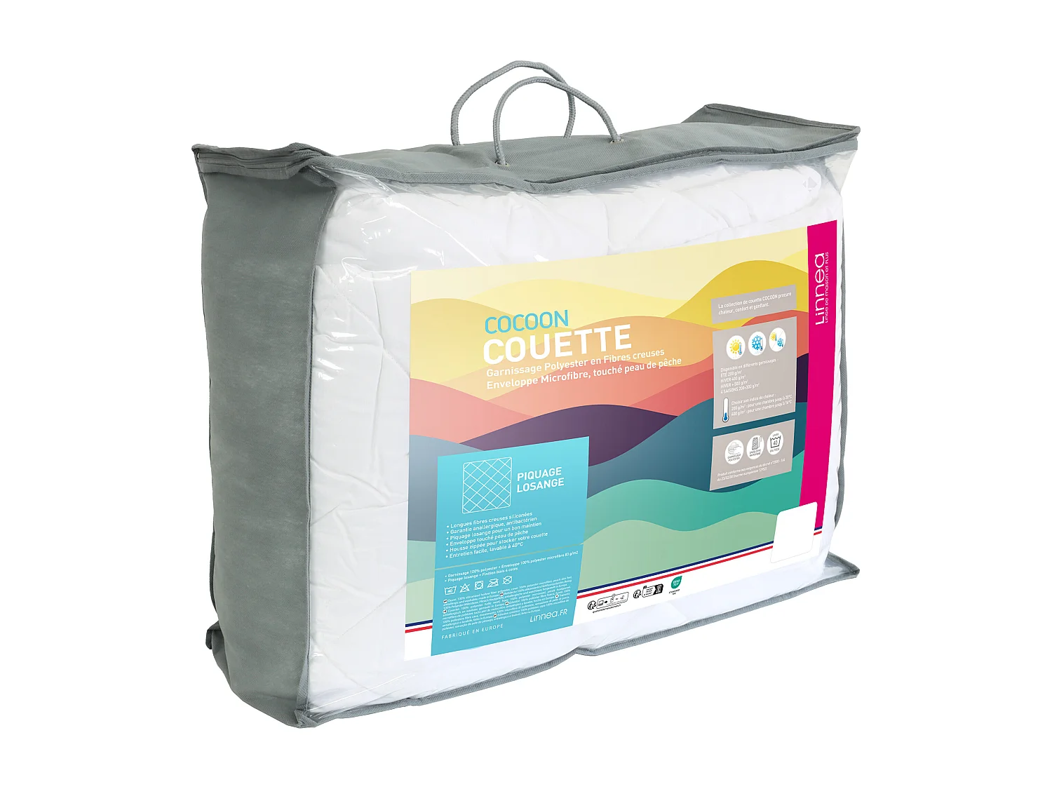 Couette été 260x240 cm COCOON garnissage fibre polyester 200 g/m2