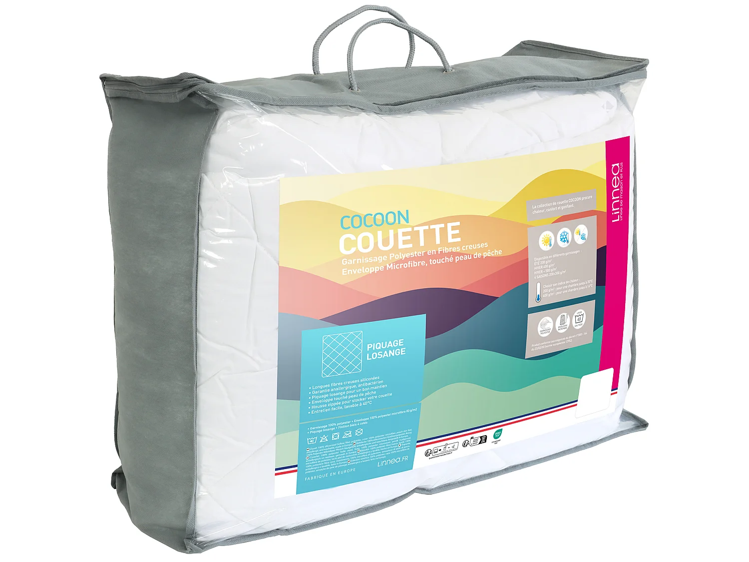 Couette été 260x240 cm COCOON garnissage fibre polyester 200 g/m2