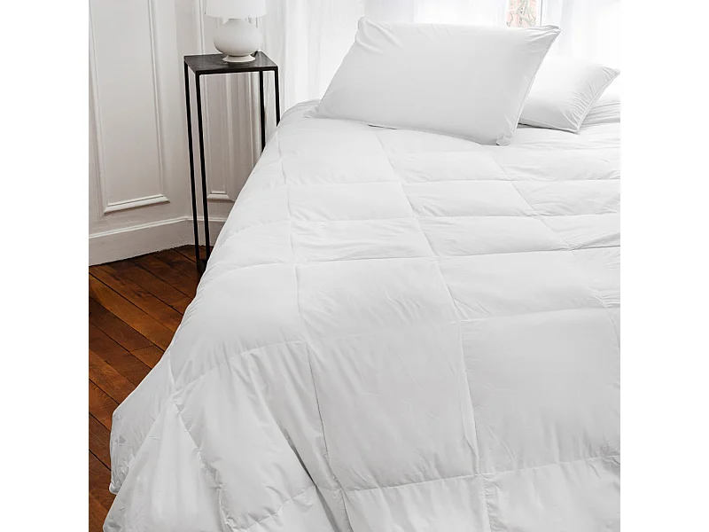 Couette tempérée 140x200 cm PLUMDOR garnissage naturel plumettes de canard 300 g/m2