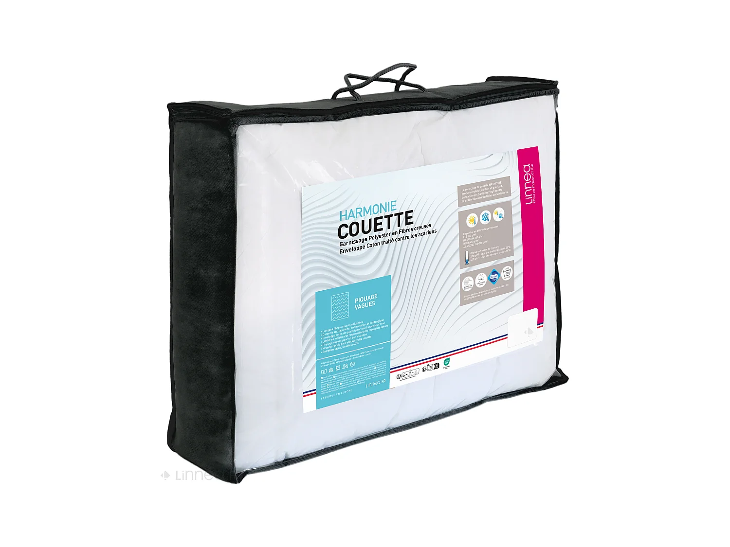 Couette hiver 200x200 cm HARMONIE garnissage fibre polyester 450 g/m2