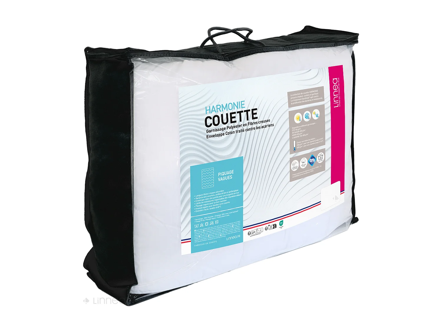 Couette été 260x240 cm HARMONIE garnissage fibre polyester 150 g/m2