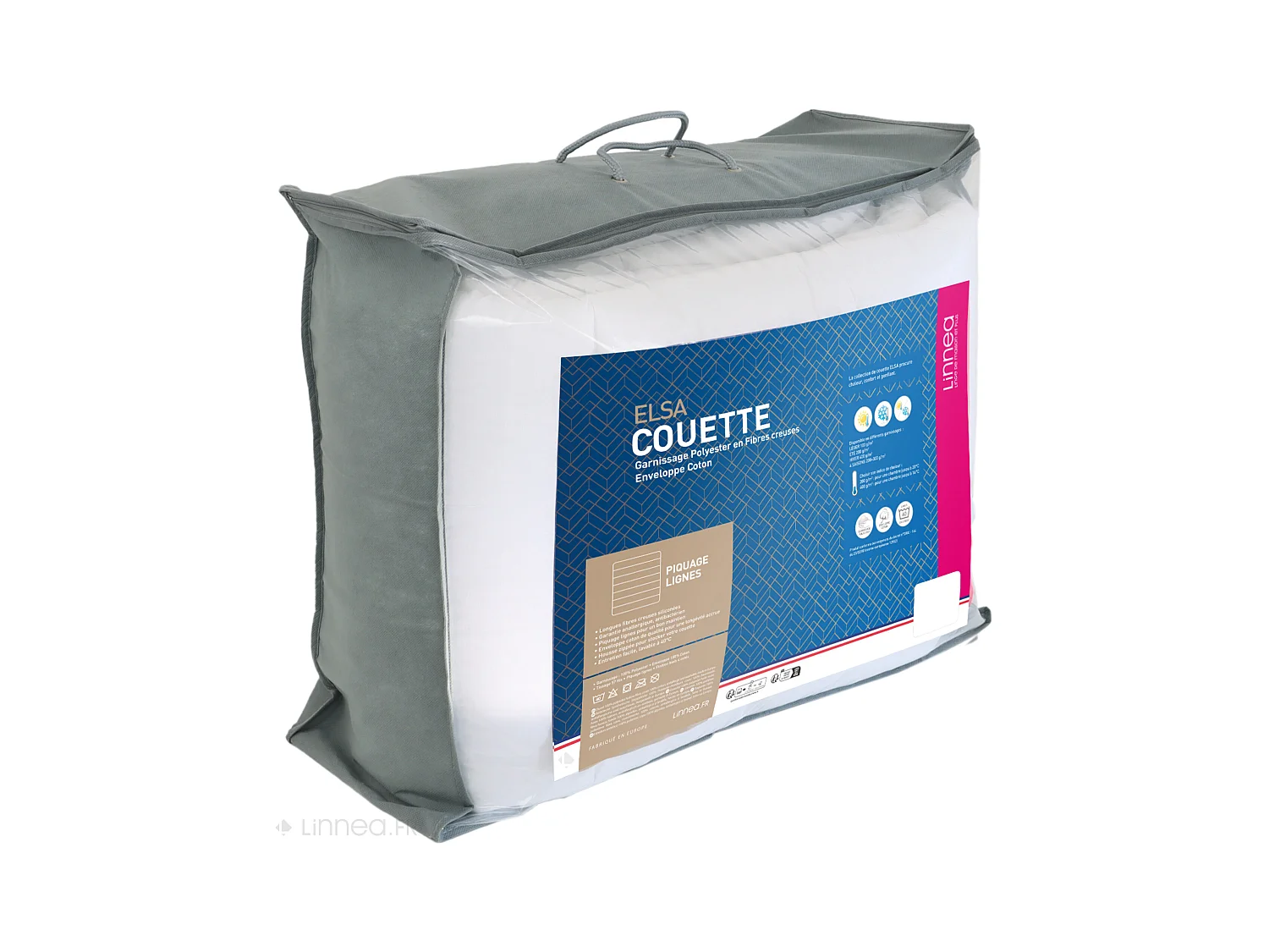 Couette 240x220 cm hiver ELSA garnissage fibre polyester 400 g/m2