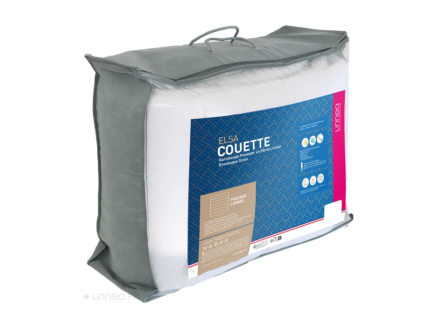 Couette 240x220 cm hiver ELSA garnissage fibre polyester 400 g/m2