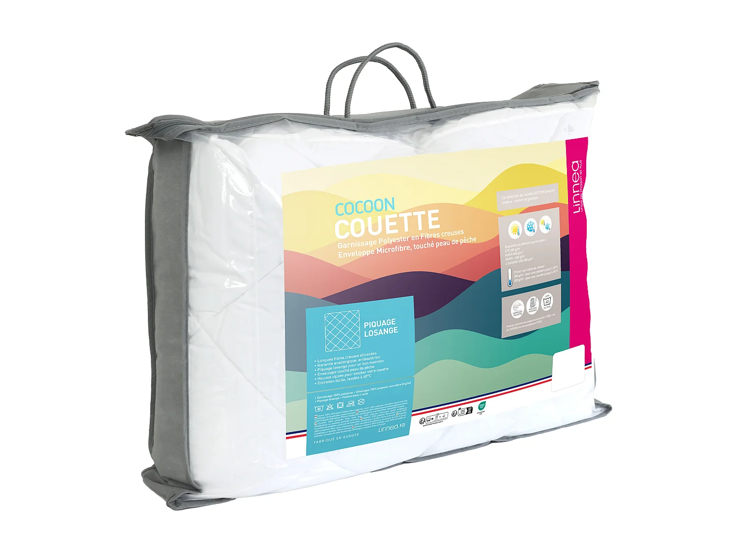 Couette été 140x200 cm COCOON garnissage fibre polyester 200 g/m2