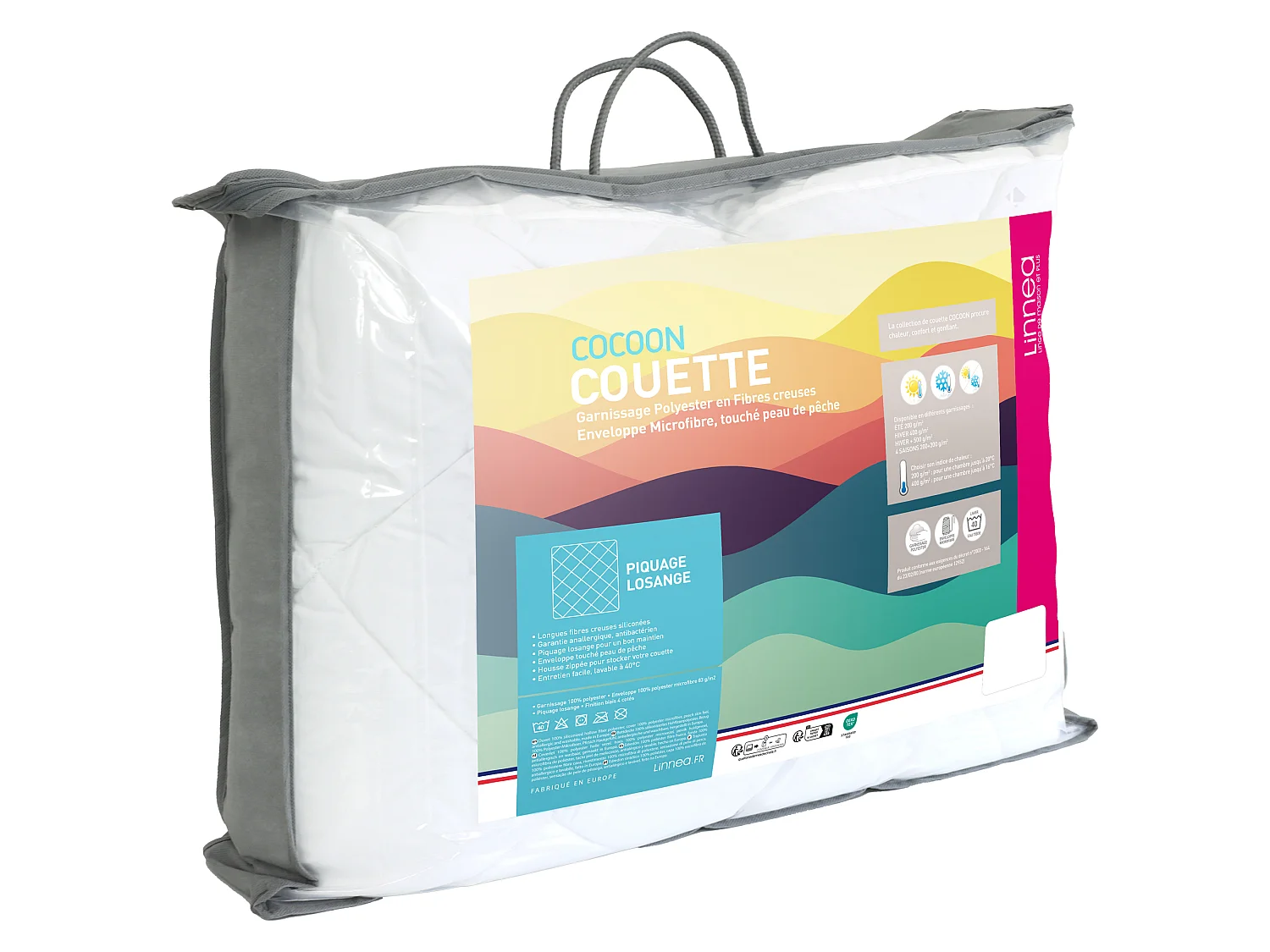 Couette été 140x200 cm COCOON garnissage fibre polyester 200 g/m2
