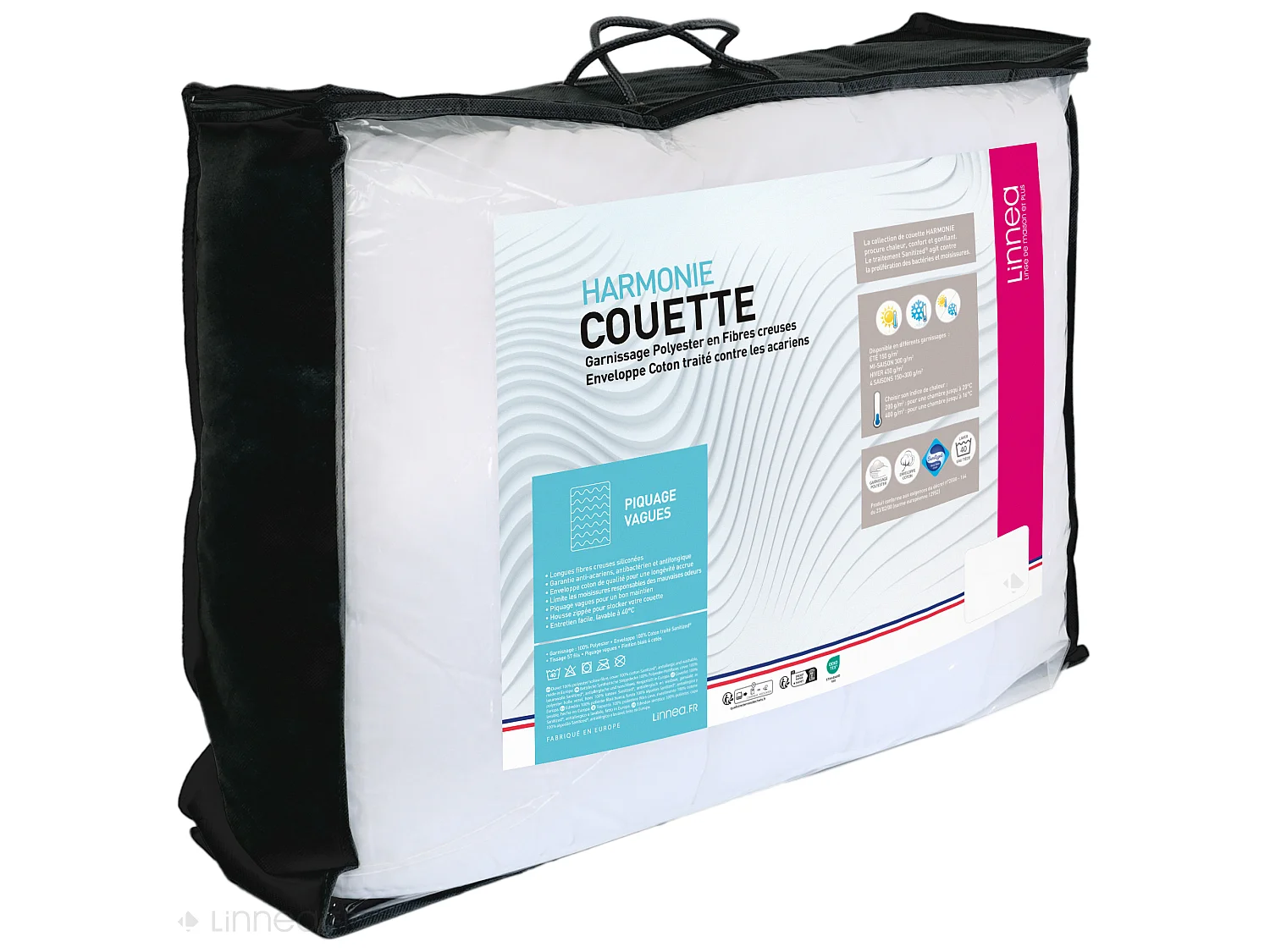 Couette été 240x220 cm HARMONIE garnissage fibre polyester 150 g/m2