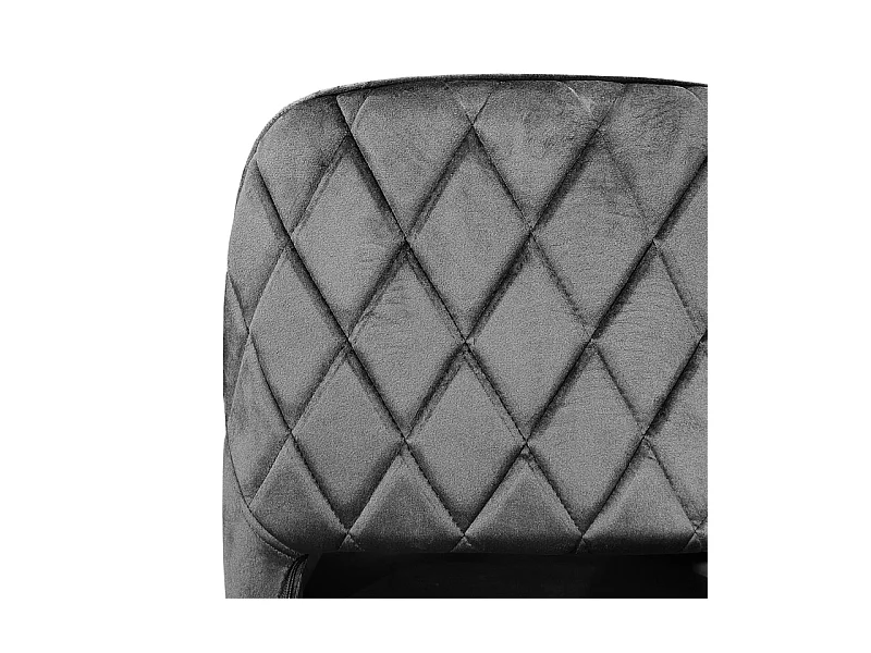 Chaise en velours gris anthracite avec dossier capitonné - ARON
