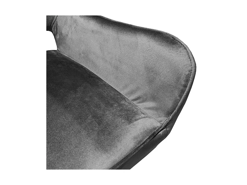 Chaise en velours gris anthracite avec dossier capitonné - ARON
